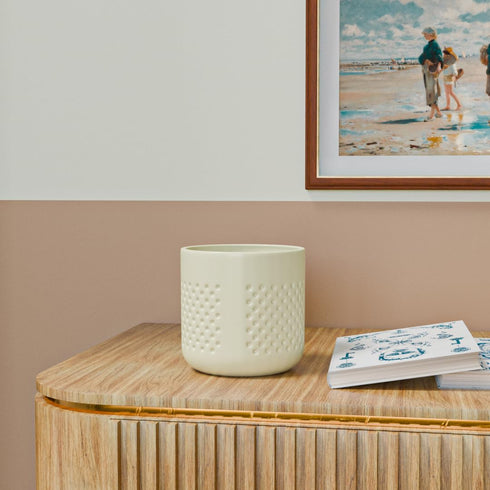 White Dotted Ceramic Clay Pots - The Earth Store - Planter